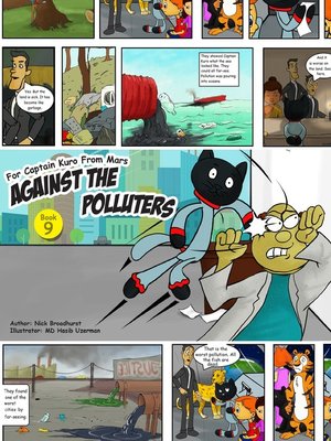 cover image of Captain Kuro From Mars Against the Polluters Comic Strip Book